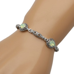 Bransoletka srebrna swarovski miętowy 925