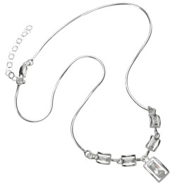 Naszyjnik srebrny z cyrkoniami crystal 925