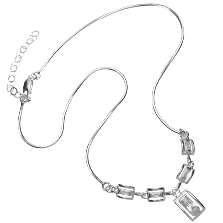 Naszyjnik srebrny z cyrkoniami crystal 925