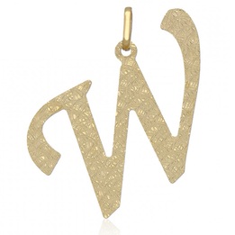 Wisiorek złoty diamentowany literka W złoto 585
