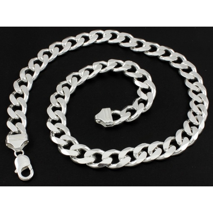 Łańcuszek srebrny pancerka 60cm 13mm 925