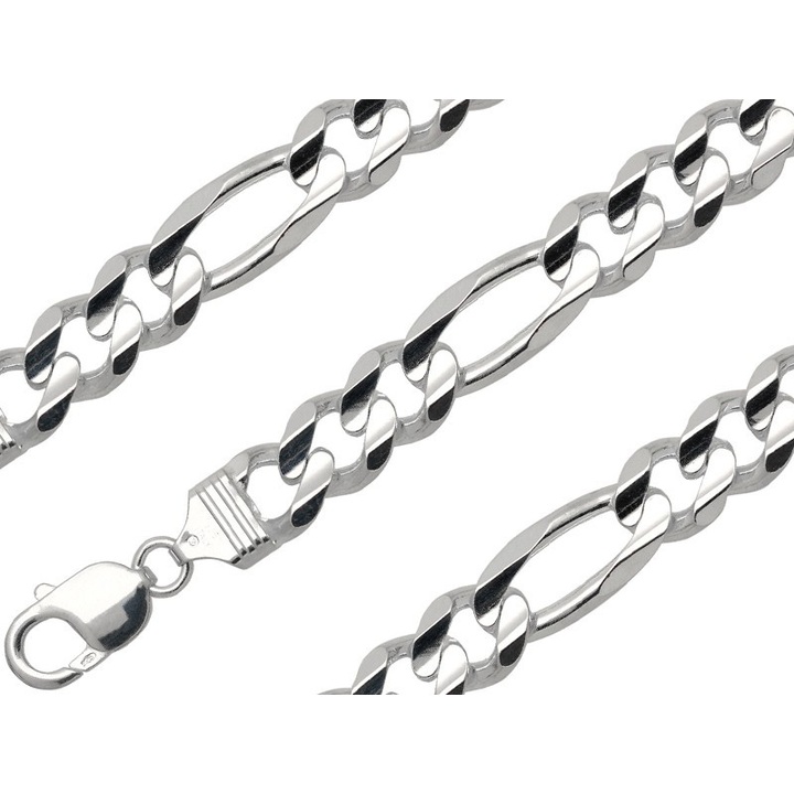 Bransoletka srebrna figaro 23cm 11mm 925