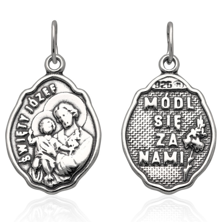 Medalik srebrny Św.Józef owal srebro pr.925