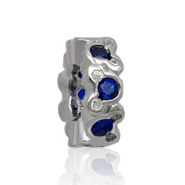 Wisiorek srebrny modułowy beads z cyrkonią 925