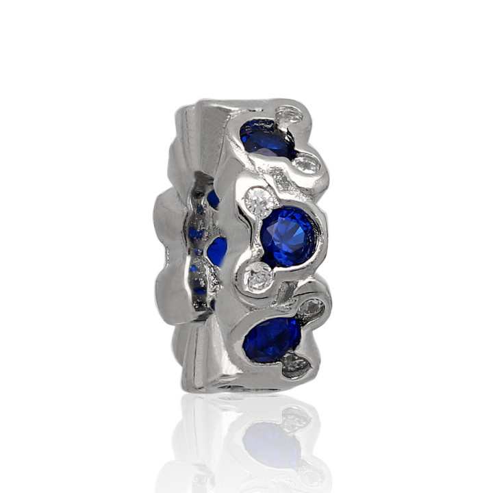 Wisiorek srebrny modułowy beads z cyrkonią 925