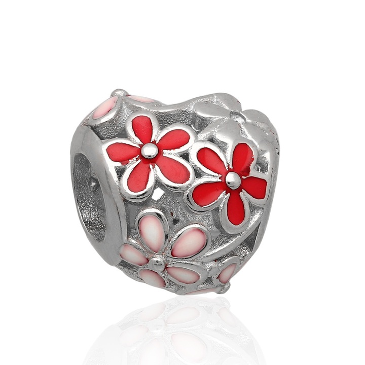Wisiorek srebrny modułowy beads kwiaty pr.925