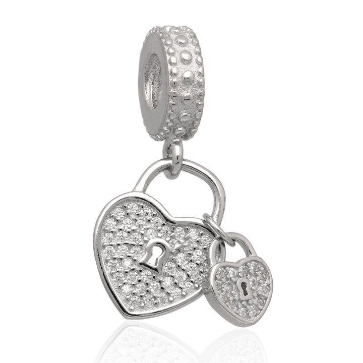 Wisiorek srebrny modułowy beads z cyrkonią 925