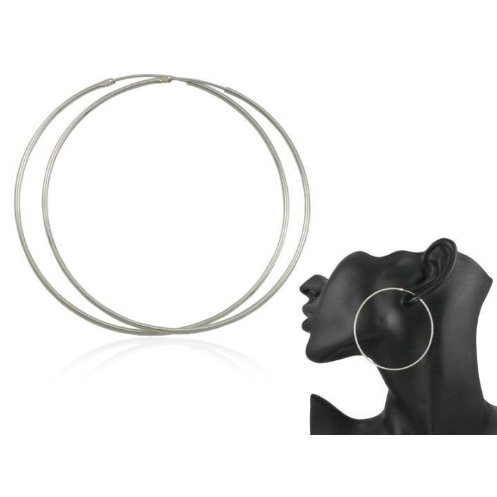 Kolczyki srebrne kółka 60mm koła srebro 925
