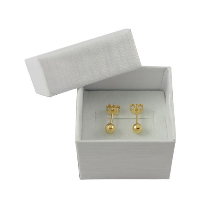 Kolczyki złote 585 KULKI kule 4mm sztyft KULECZKI wkrętki ZŁOTO 585 14K