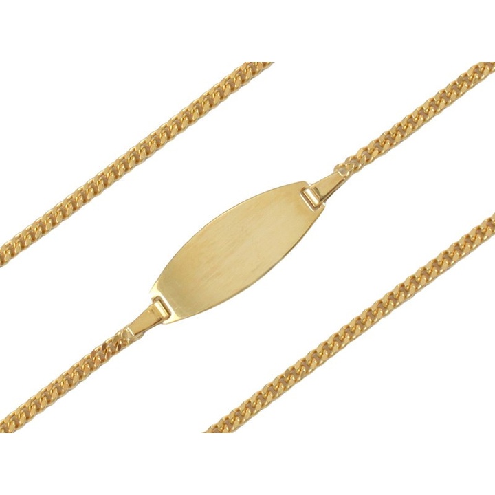 Bransoletka złota 15cm pancerka z blaszką pr.585