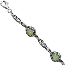 Bransoletka srebrna swarovski miętowy 925