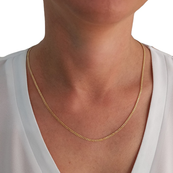 Łańcuch złoty pancerka grawerowana 50cm 2.3mm 585