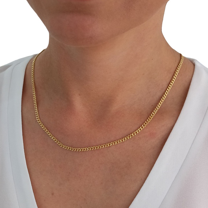 Łańcuch złoty pancerka grawerowana 50cm 3.1mm 585