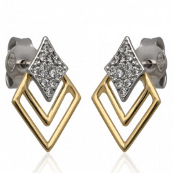 Kolczyki złote rombiki na...