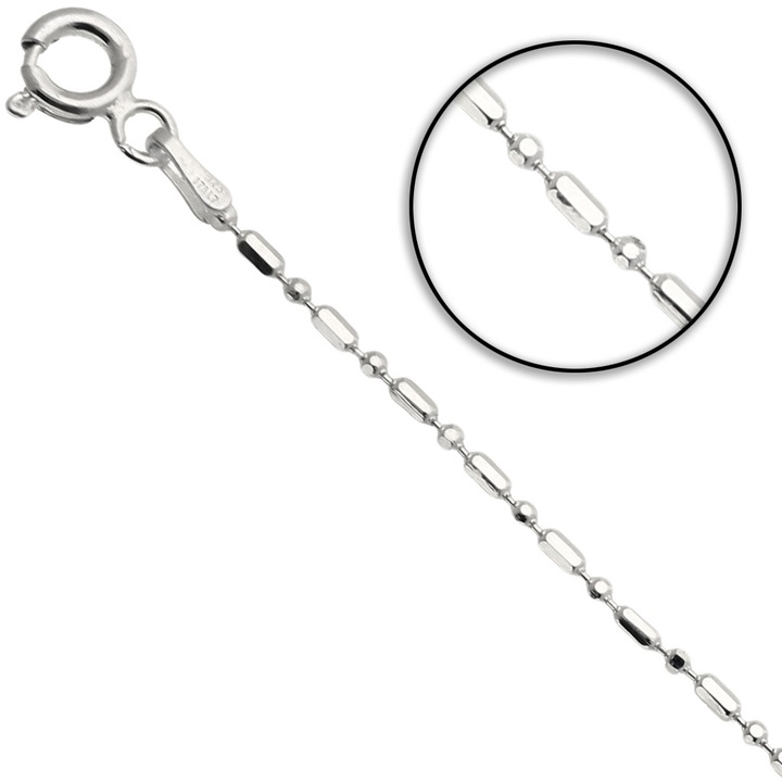 Łańcuszek srebrny kulki,Wałek 45cm 1.5mm 925