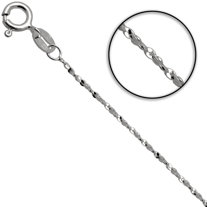 Łańcuszek srebrny 40cm Serpentyna 1mm srebro 925