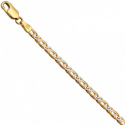 Łańcuszek figaro z białym...