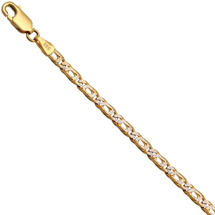 Łańcuszek figaro z białym złotem 50cm 585