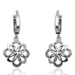 Kolczyki srebrne oksydowane angielskie pr.925