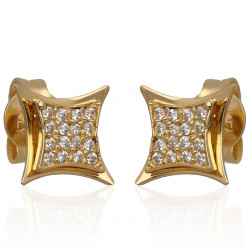 Kolczyki złote kwadraty z...