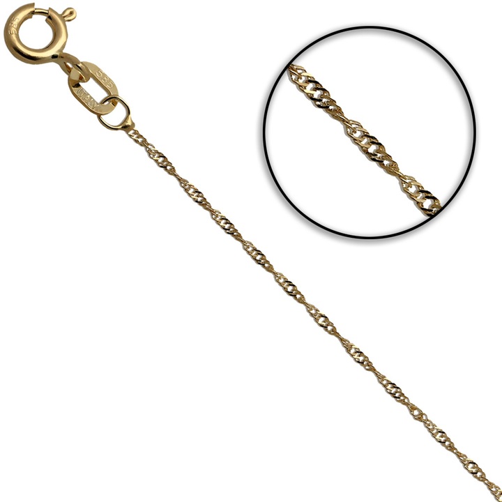 Łańcuszek złoty singapur 45cm 1mm złoto pr.585