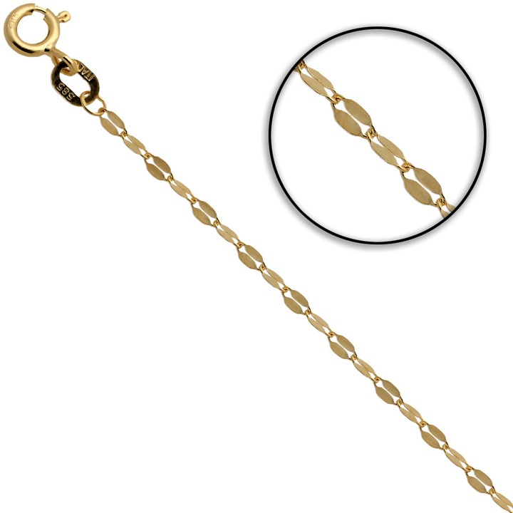 Łańcuszek złoty blaszki 45cm 1.9mm złoto 585