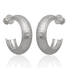 Kolczyki srebrne kółka 20mm grecki wzór 925