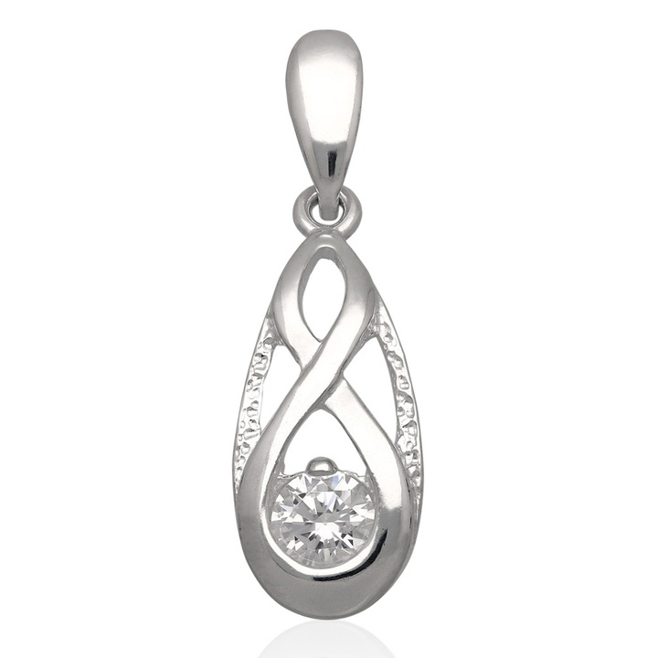Wisiorek srebrny z cyrkoniami infinity pr.925