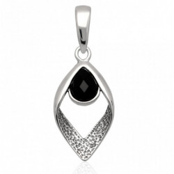 Wisiorek srebrny z czarną...