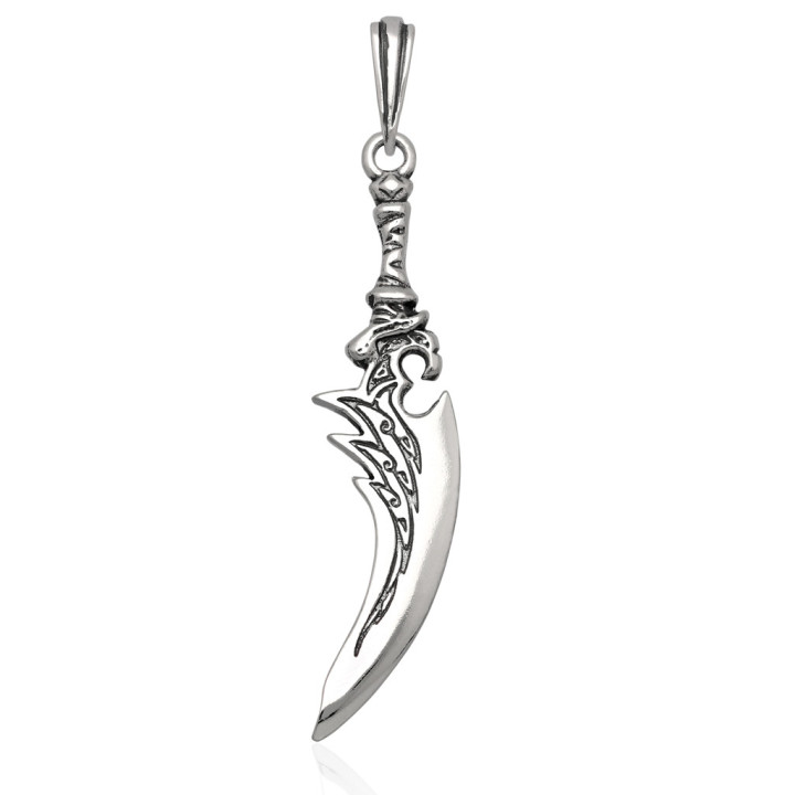 Wisiorek męski zawieszka oksydowany miecz srebro pr.925