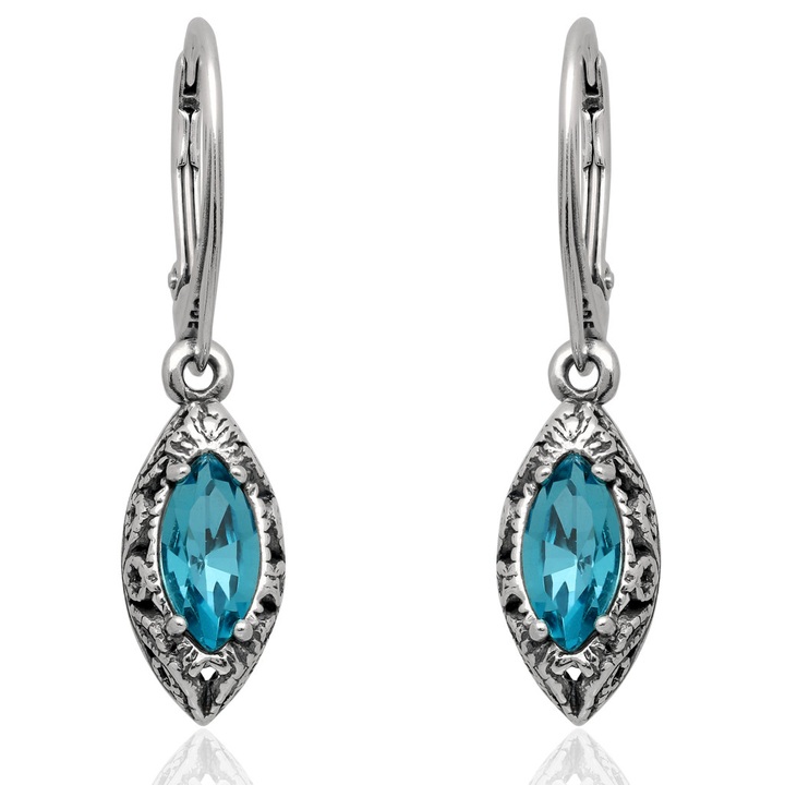 Kolczyki srebrne swarovski łódeczki pr.925