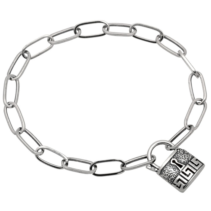Bransoletka srebrna z kłódką srebro pr.925