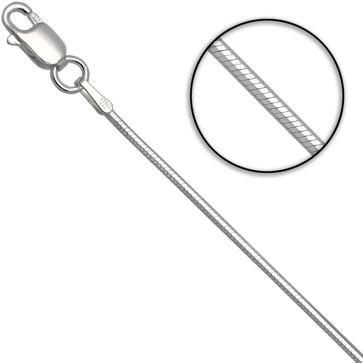 Łańcuszek srebrny żmijka linka 38cm 1.1mm 925