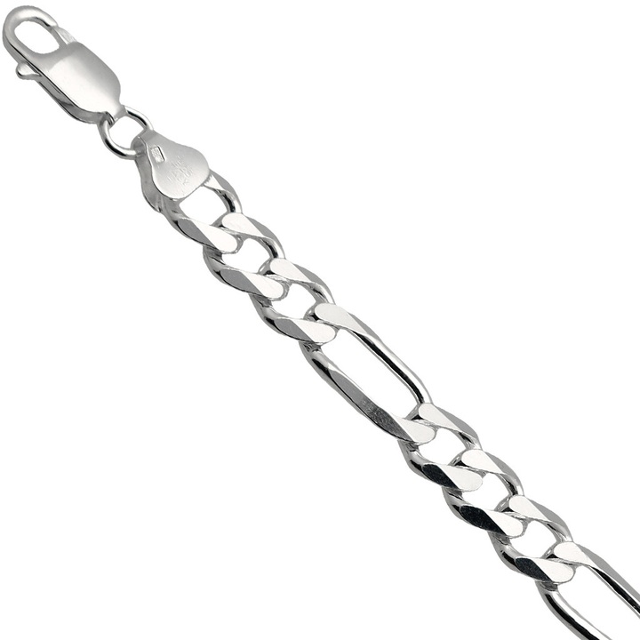 Bransoletka srebrna figaro 23cm 8.4mm 925