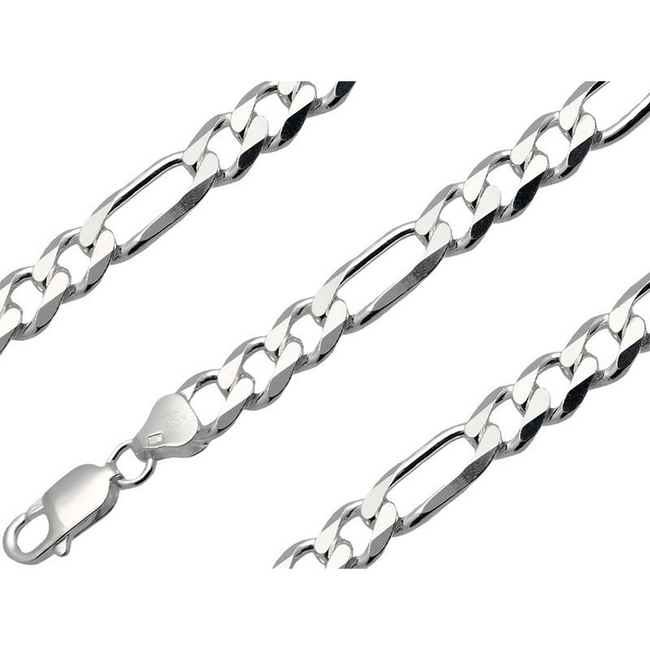 Bransoletka srebrna figaro 23cm 8.4mm 925