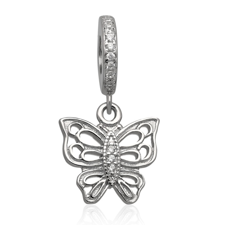 Wisiorek srebrny modułowy beads motylek 925
