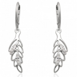 Kolczyki srebrne listki z...