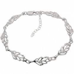 Bransoletka srebrna liść z...