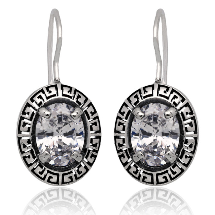 Kolczyki z cyrkoniami crystal grecki wzór pr.925