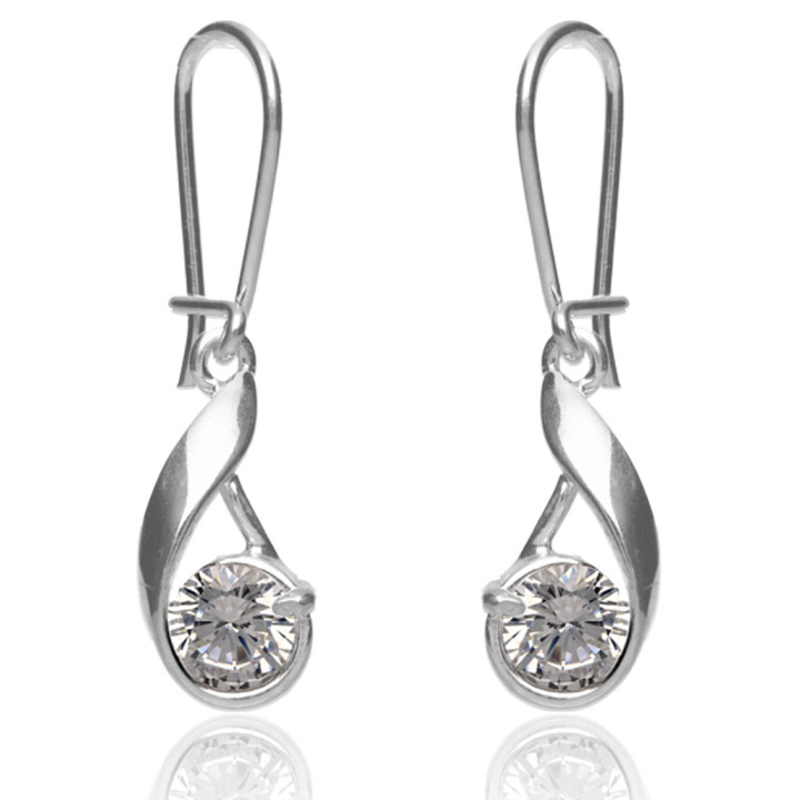 Kolczyki srebrne z cyrkoniami crystal pr.925