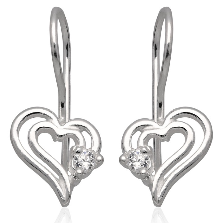 Kolczyki z cyrkoniami serca crystal pr.925