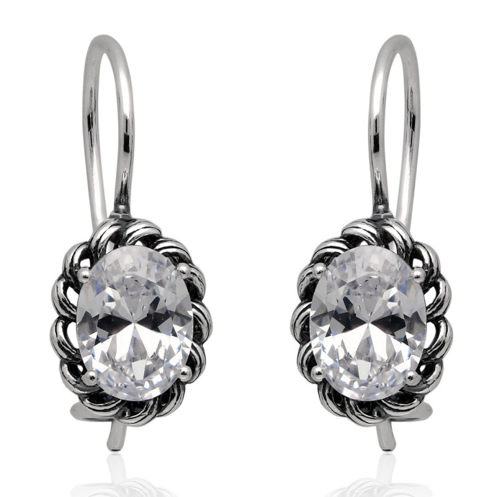Kolczyki srebrne z cyrkoniami crystal pr.925