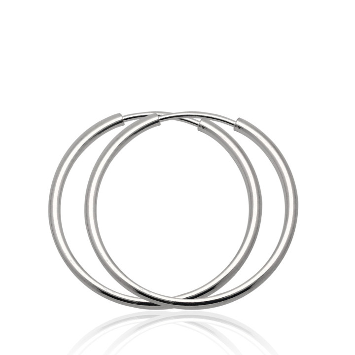 Kolczyki srebrne kółka 25mm koła rurka 2mm 925