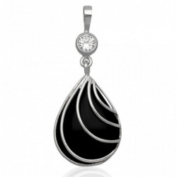 Wisiorek srebrny z onyksem...