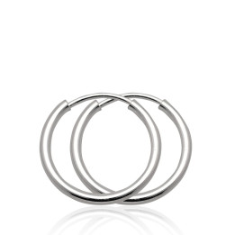 Kolczyki srebrne kółka 15mm koła rurka 2mm 925