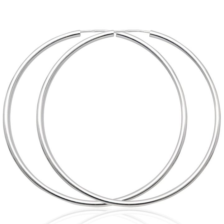 Kolczyki srebrne kółka 80mm grube koła 3,2mm 925