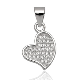 Wisiorek srebrny z cyrkoniami serce crystal 925