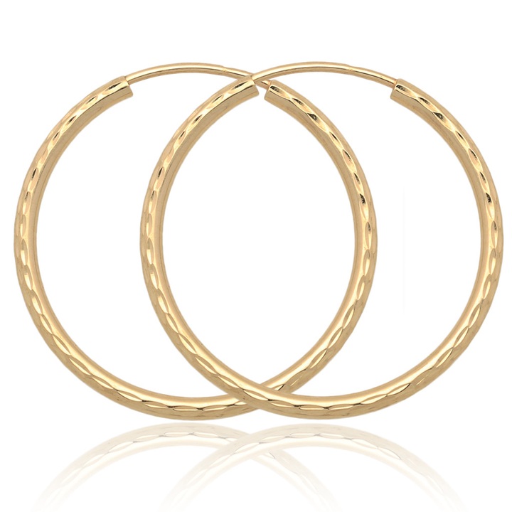 Kolczyki złote KÓŁKA 20mm diamentowane KOŁA kółeczka ZŁOTO 585