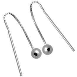Kolczyki srebrne przeciągane kulki 5mm pr.925