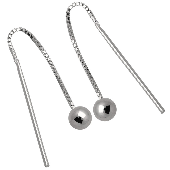 Kolczyki srebrne przeciągane kulki 5mm pr.925